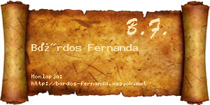 Bárdos Fernanda névjegykártya